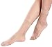 Lanko Bonas 5 Pairs Ankle High Thin Socks Nylon Spandex Sheer Pantyhose-Light Nude