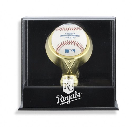 Kansas City Royals Wall Mounted Gold Ring Baseball Logo Display Case