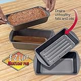OvenStuff Non-Stick 9 1/4 Inch x 5 1/4 Inch x 2 Inch Meatloaf Pan with Fat-A-Way Insert