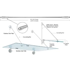CRL 48" Support Rod for Glass Awning System