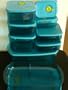 Tupperware 9 Pc Vent N Serve Set. Peacock Color