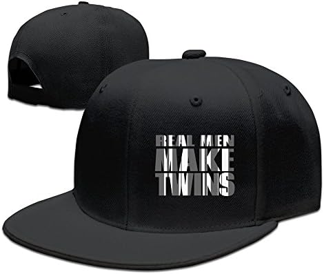 FPDKJ Real Men Make Twins Funny Father To Be Dad Pregnant Maternity Daddy Unisex Plain Snapback Baseball Cap Adjustable (Many Colors)