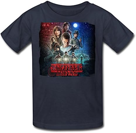DDTD Stranger Things Boys And Girls Kids T Shirt Navy Size M