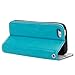 iPhone 5C Case, iPhone 5C Flip Case - E LV Deluxe PU Leather Wallet Purse Flip Folio Stand Case Cover for iPhone 5C with 1 Stylus and 1 Clear Screen Protector (Turquoise)