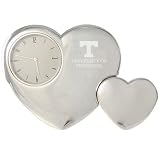 Tennessee Volunteers Silver Tone Double Heart Clock