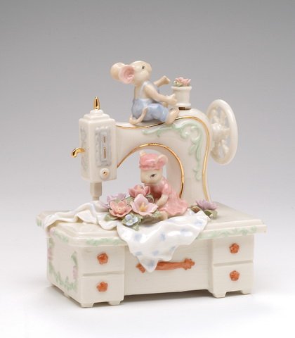 Best Price Fine Porcelain Mice with A Sewing Machine Musicals Box Collection - ? My Favorite Things