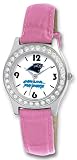 NFL Women's PA20009 Carolina Panthers Game Day Dazzler Pink Leather Watch