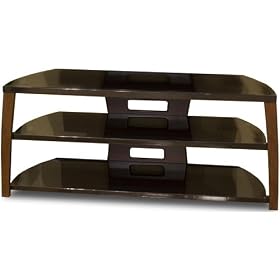 Techcraft 50IN Wide Tv Stand Walnut Glass Top by TECHCRAFT