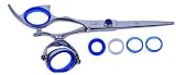 Shark Fin Hair Shears Professional Line Stainless Left Handed Super Swivel Shear 6.25 Inches + Bella Via Hair Glitz Shimmering Hair Tinsel the Hottest Trend in Hair Accessories
