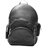 David King Expandable Leather Computer Backpack