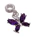 Lilac Gem-Set Dangle Butterfly Slide-on. Slide-off Charm or Bead - Pandora Charm Bracelet Compatible