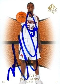 Marvin Williams Autographed/Hand Signed Basketball Card (Atlanta Hawks) 2008 Upper Deck SP #10