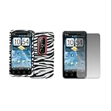 EMPIRE Black and White Zebra Stripes Rubberized Design Hard Case Cover + Sc ....