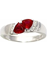 14K White Gold Ruby and Diamond Ring -- LIFETIME WARRANTY