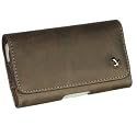 Brown Horizontal Leather Pouch Holster Case with Belt Clip Loops for Apple iP...