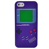 EarlyBirdSavings Soft Silicone Game Boy Style Case Cover Skin Protector Purple for iPhone5 5TH 5G
