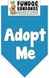 BANDANA - Adopt Me for Medium to Large Dogs - turquoise with white ink