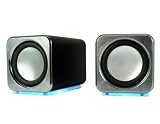 Ricco MD02 MINI DSP 2.0 canaux Ultra Light Aluminium USB Portable Voyage haut-parleur pour ordinateur portable Netbook Ordinateurs de bureau MAC --- (Carte DSP son USB) (Noire)