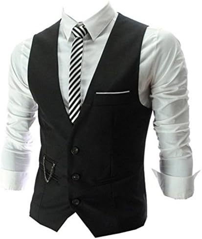 Fanessy Mens suit vest Top Designed Casual Slim Fit Skinny dress vest Waistcoat Gilet