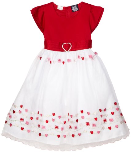 So La Vita Girls 4-6x Organza Heart Overlay Dress