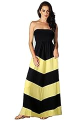 Strapless Chevron Print Zig Zag Sleeveless Maxi Dress 