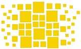 Set of 78 - Yellow Square Boxes Vinyl Wall Graphic Decals Stickers