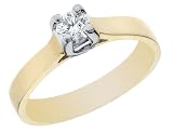 Diamond Solitaire Engagement Ring 1/5 Carat (ctw) in 14K Yellow Gold