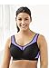 Glamorise Women's Plus Size High Impact Underwire Sport Bra, Black/Purple, 44DD