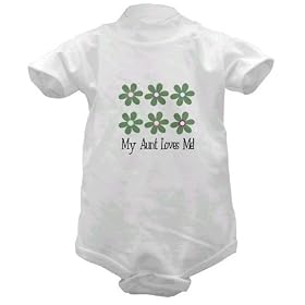 My Aunt Loves Me Baby Bodysuit Infant Creeper Retro Flowers