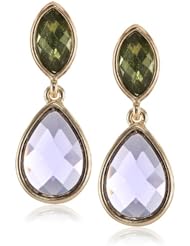 Anne Klein "Secret Garden" Gold-Tone Green Multi-Pear Drop Earrings