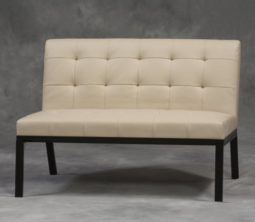 Trento Slipper Love Seat - Linon Furniture - 14010BLKIV-01-KD