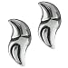 Sterling Silver Artistic Curve Shell Stud Earrings