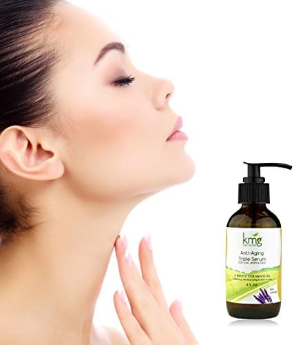Enjoy Natural Oil Cleansing & Moisturizing with Kmg's Anti-aging Serum with Lavender Oil, Revitalize Your Face, Body & Hair - 100% Organic - No Oily Residue