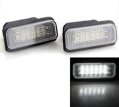 Rayshop - 2 PCS White 18 LED 3528 SMD Number License Plate Lights Lamp Bulb for BENZ W203 W211 ( Color : White , Color Temperature : 6000K )