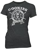 The Goonies Ship Wheel Classic Comedy Movie Juniors Black Tee T-shirt, XL
