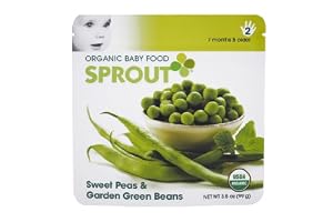 Sprout Organic Baby Food, Sweet Peas & Garden Green Beans, Stage 2, 3.5-Ounce Pouches (Pack of 12)
