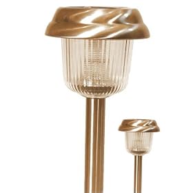 Silver Full metal solar light twin pack