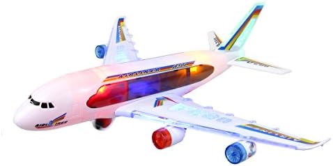 World of Wheels Animated Light-Up Jet Airplane with Sound Effects, White