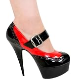 41IAiraUBGL. SL160  6 Katarina Red/Black Patent Platform Shoe   Size 13