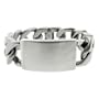 Men's Stainless Steel Extra Wide ID Bracelet, 8"
