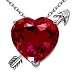 CandyGem 14k White Gold Lab Created Heart Shape Ruby and Genuine Diamond Arrow and Heart Pendant()