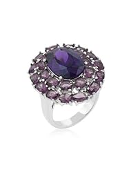 Purple Cubic Zirconia Flower Ring