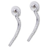 Pugster Crystal Snake Earrings