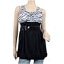 Black Animal Print Belt Accent Plus Size Tunic Top