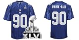 Super Bowl XLVI champions NFL Authentic Jerseys New York Giants Jason Pierre-Paul BLUE Jersey Size 54 (Ship By DHL)