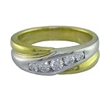 41IAu5uE2yL. SL160  1/2 ct. Mens Diamond Ring Five Stone Engagement Style in Platinum and 18K Yellow Gold VS Clarity Channel Setting , Available in Sizes 7, 8, 9, 10, 11, 12