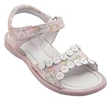 Jumping Jacks Lily Girl's Leather Floral Sandals- Light Pink
