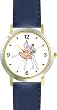 Ballerina and Ballet Dancer Couple No.3 - WATCHBUDDY&reg; DELUXE TWO-TONE THEME WATCH - Arabic Numbers - Blue Leather Strap-Size-Large ( Men's Size or Jumbo Women's Size )