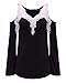 ZANZEA Ladies Off Shoulder Lace Crochet Hollow Long Sleeve Loose Blouse Tops Black 14