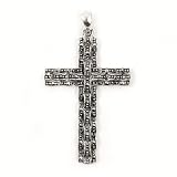 STERLING SILVER MARCASITE PENDANT - 46mm Cross